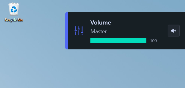 Sonar volume overlay in the top-right corner of the screen
