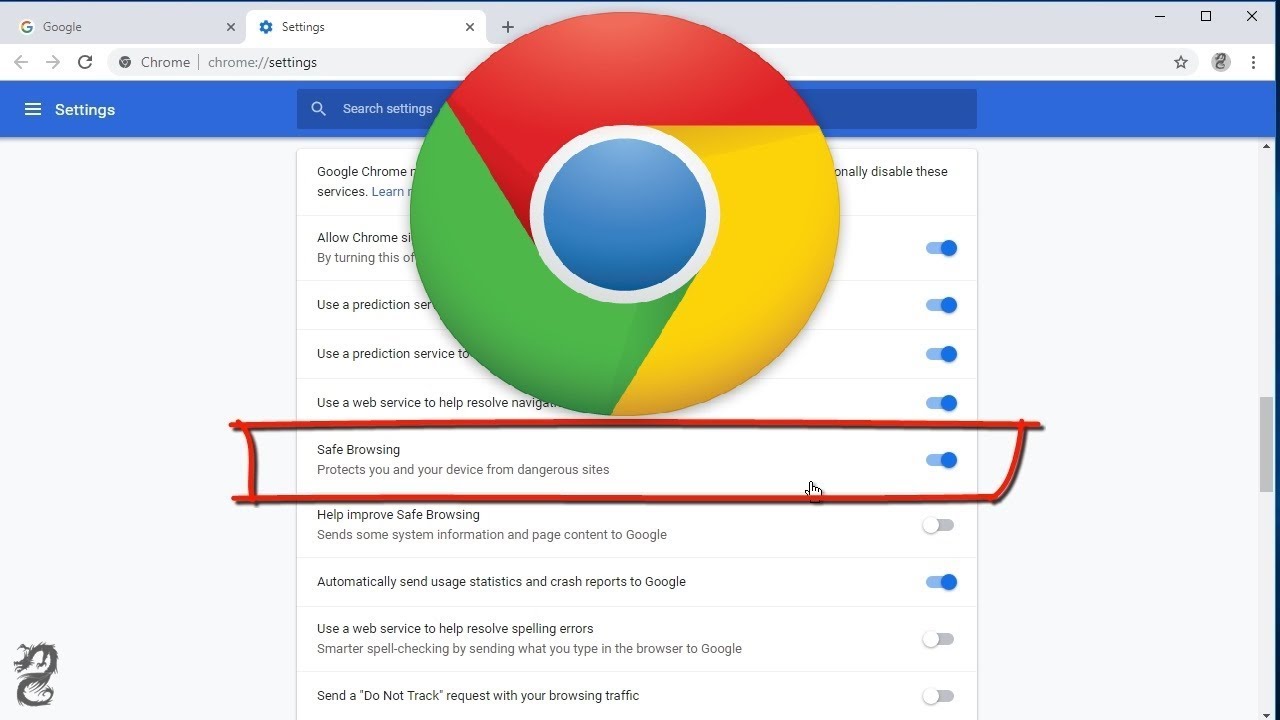 Chrome Safe Browsing set to No protection