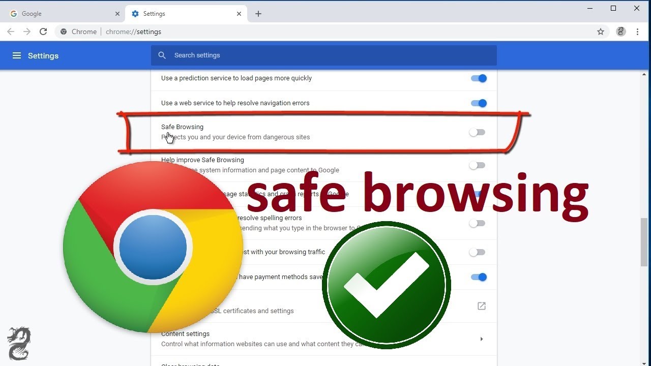 Turn off confirmation for Safe Browsing